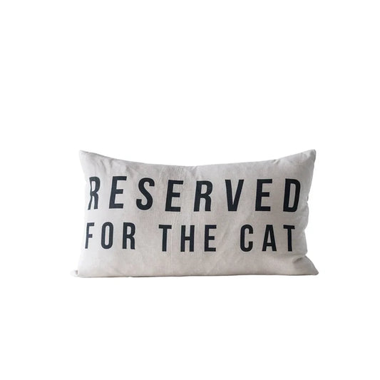 "Reserved for the Cat" Lumbar Pillow - Madison's Niche