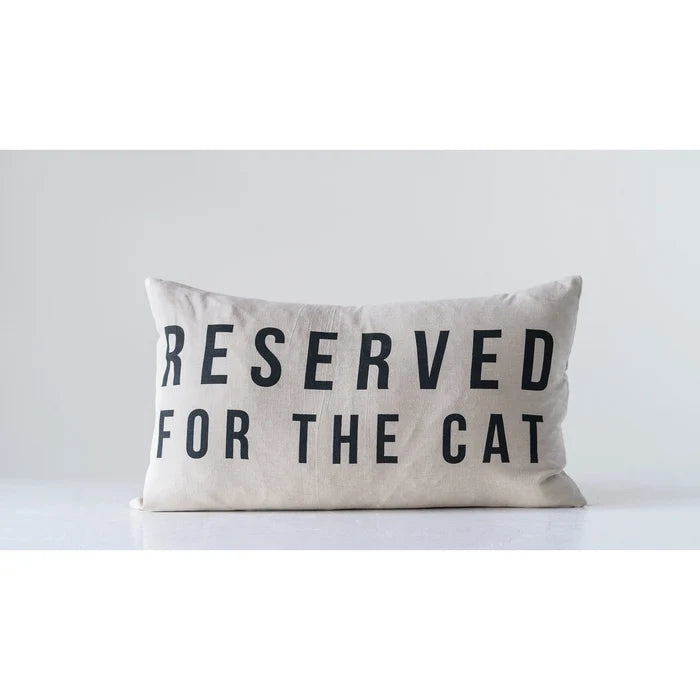"Reserved for the Cat" Lumbar Pillow - Madison's Niche