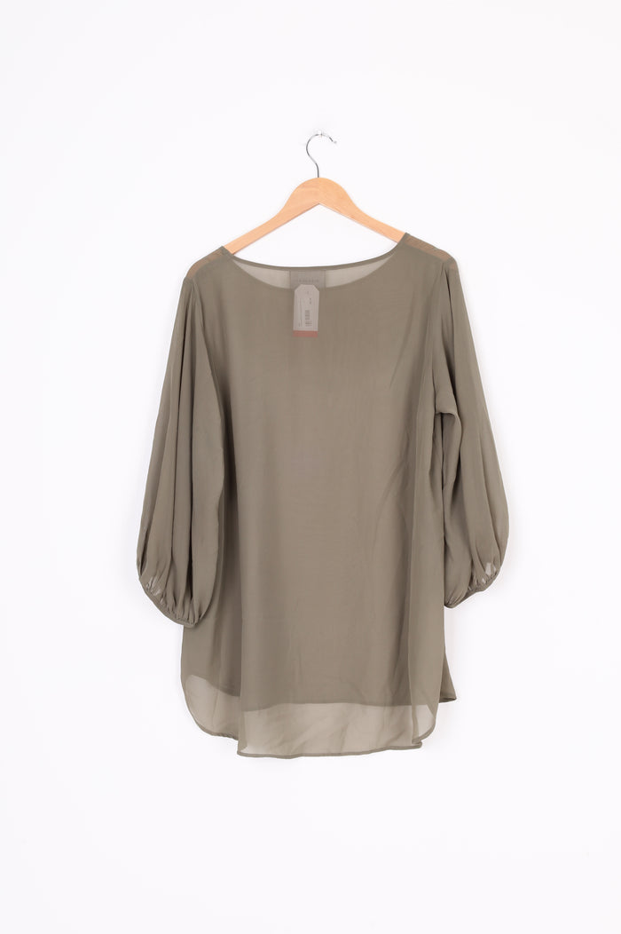 Ricochet Womens Green Blouse Size 14