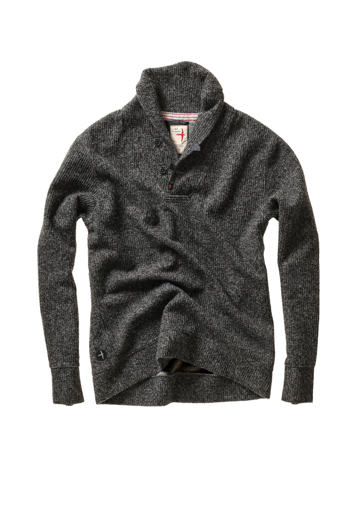 Ridge Twist Shawl - Charcoal Marl