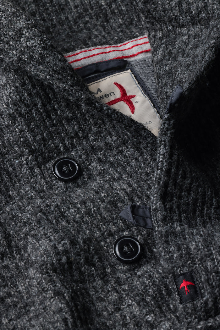 Ridge Twist Shawl - Charcoal Marl