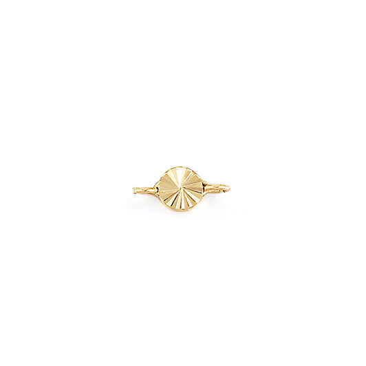 Permanent Jewelry, connector charm, ridged circle, vermeil
