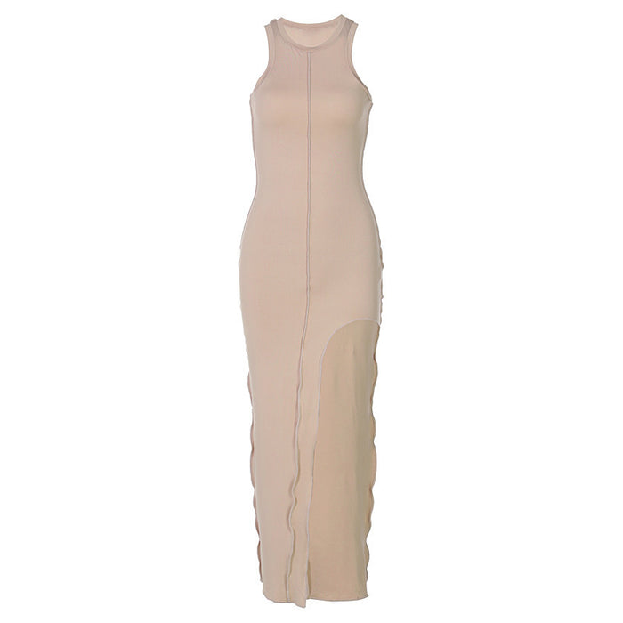 Round Neck Slim Sleeveless Dress