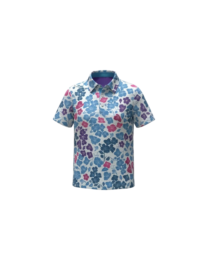 "Sakura" Multi Ditsy - OGA Youth Polo - Multi Color