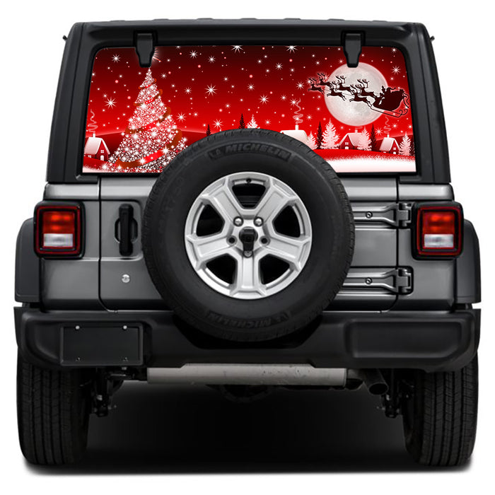Santa and the Moon Rear Window Decal