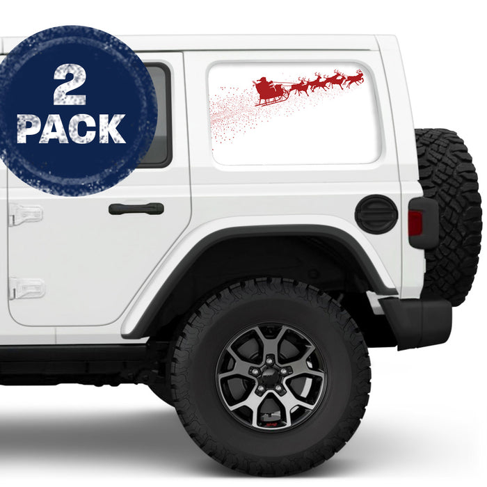 Santas Sleigh Side Windows Printed Vinyl Decal