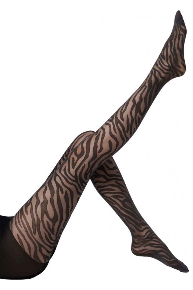 Oroblu Savage Zebra Design Tights on a white background