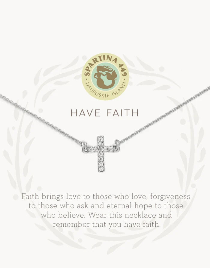 Sea La Vie Necklace Have Cross in Silver - Madison's Niche