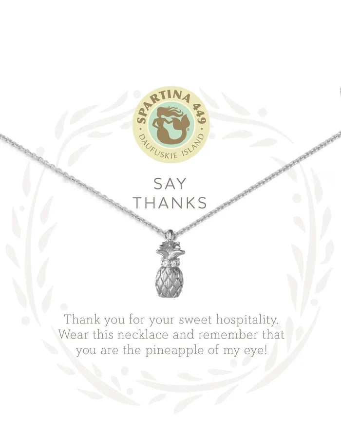 Sea La Vie Necklace Pineapple in Silver - Madison's Niche
