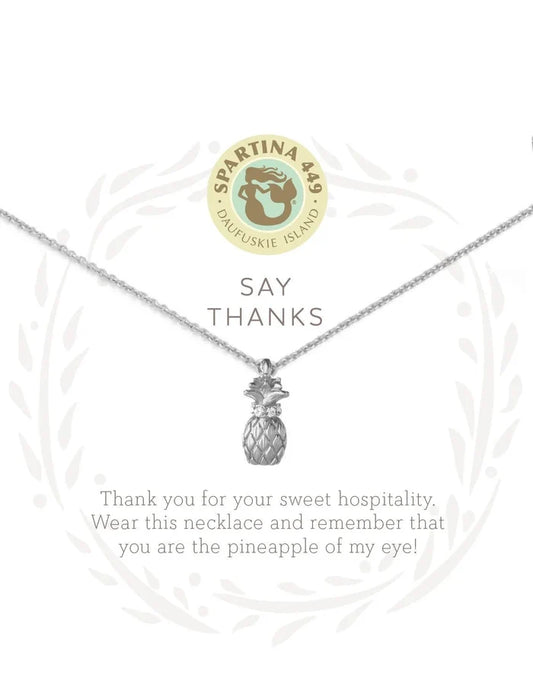 Sea La Vie Necklace Pineapple in Silver - Madison's Niche