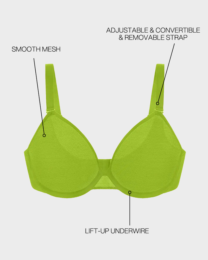 Seamless Mesh Unlined Underwire Bra