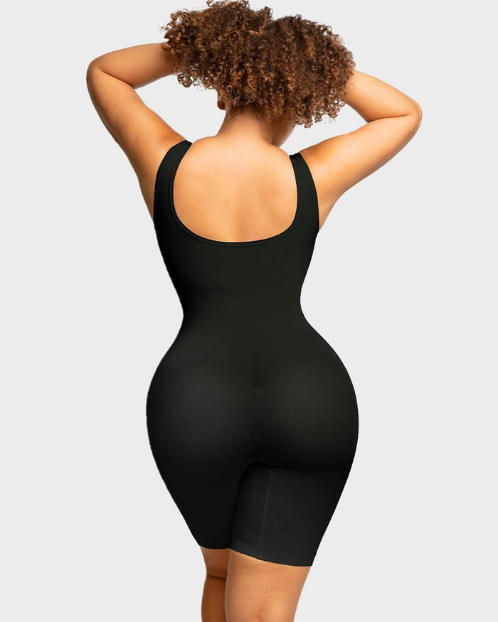 Seamless Sculpting Mid-Thigh Tummy Control Bodysuit