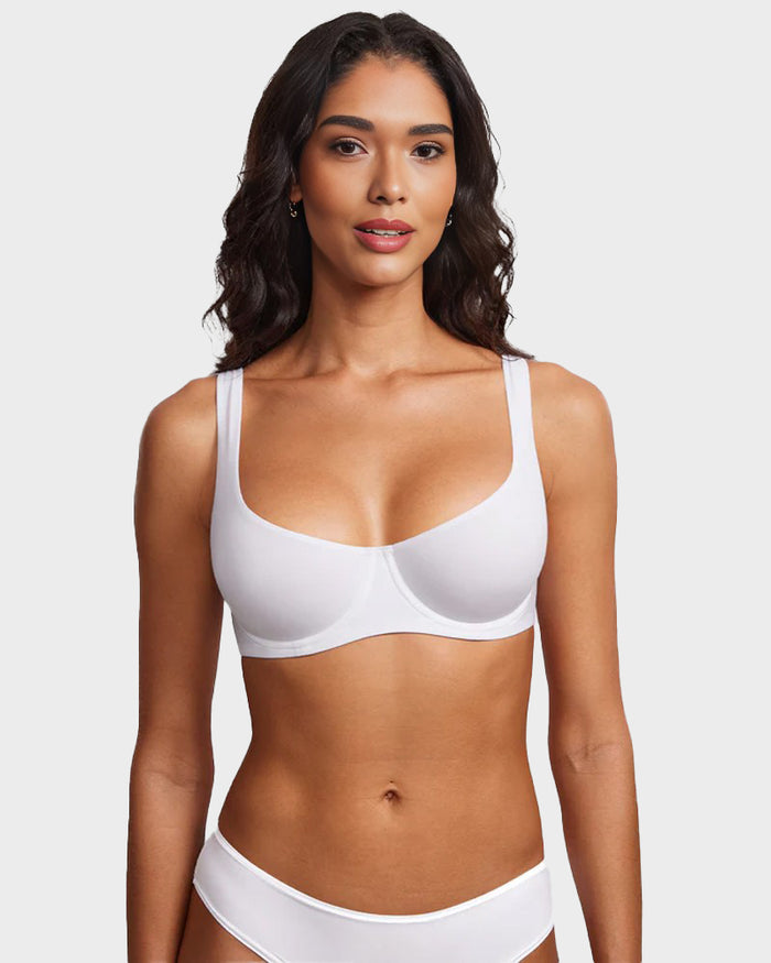 Seamless Unlined Underwire Balconette Bra