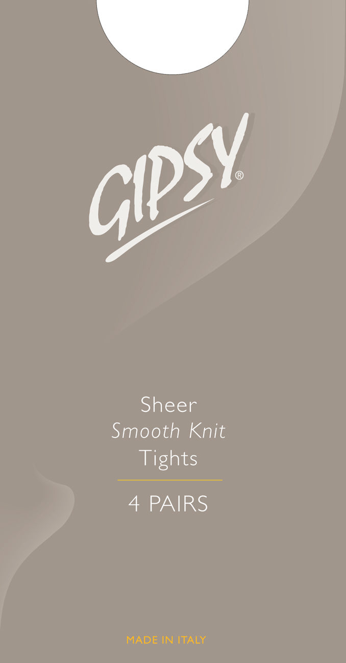 Gipsy sheer smooth knit tights silver packaging