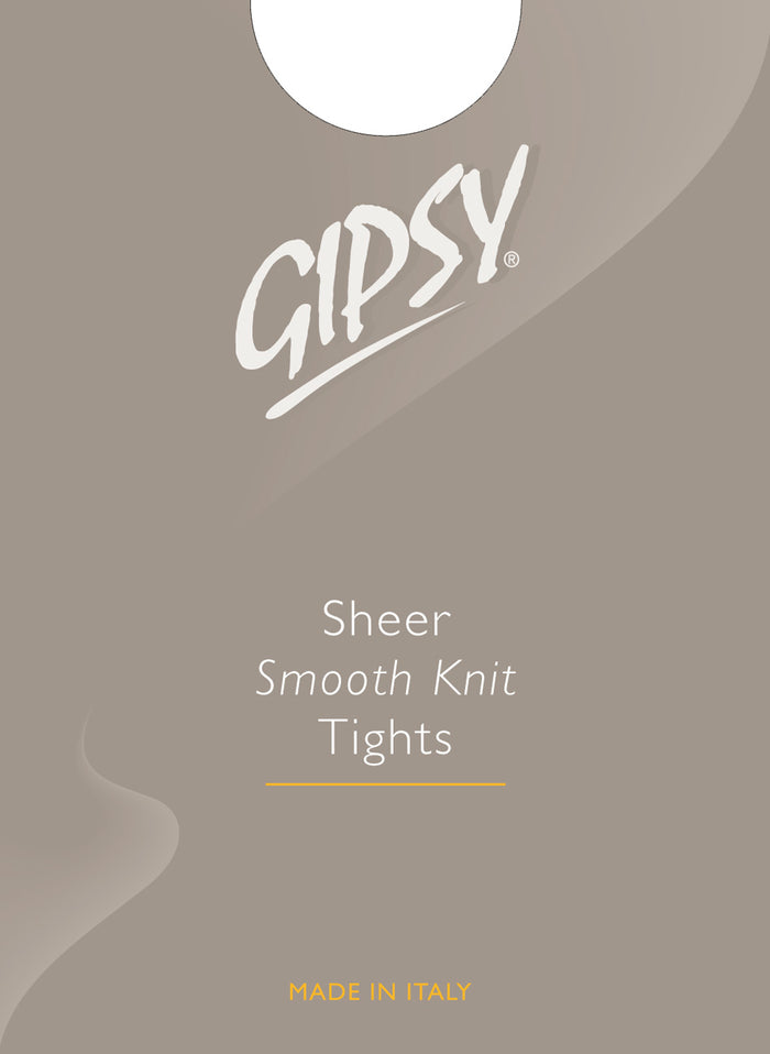 Gipsy sheer smooth knit tights packaging with brand name and product description on a gray background