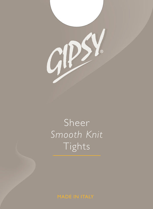 Gipsy sheer smooth knit tights packaging with brand name and product description on a gray background