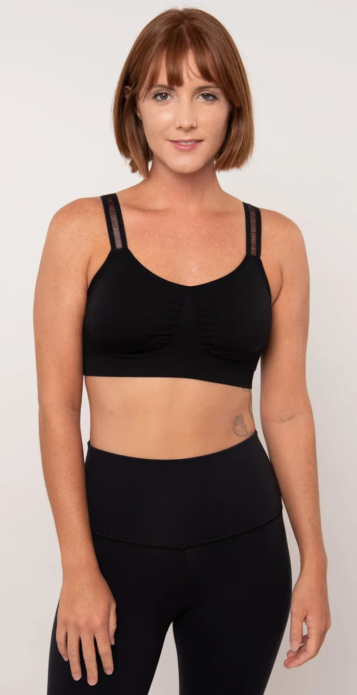 Sheer Strap Bralette in Black - Madison's Niche