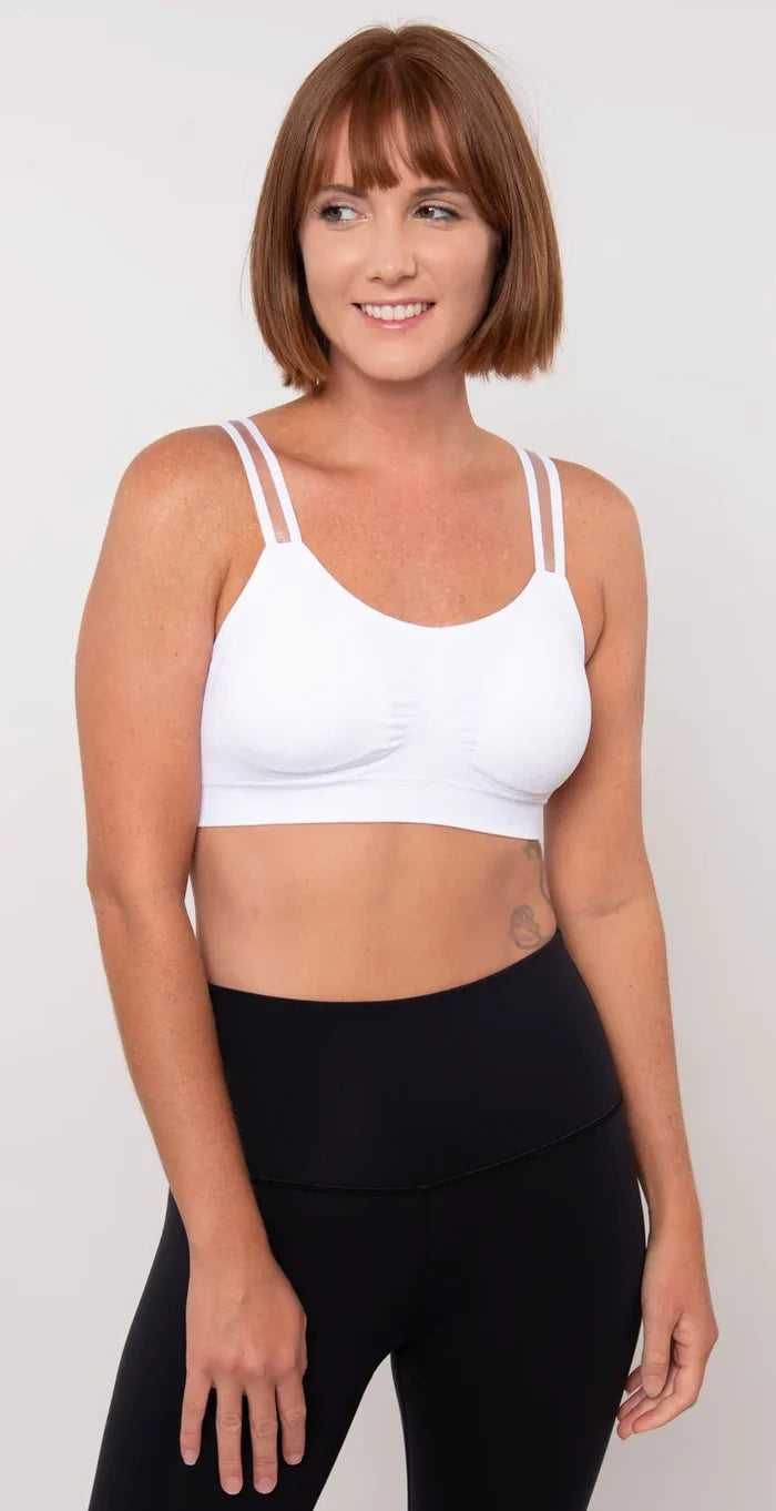 Sheer Strap Bralette in White - Madison's Niche