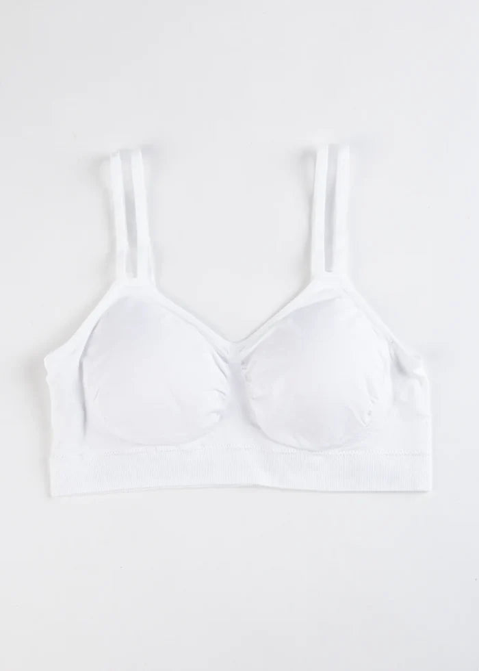 Sheer Strap Bralette in White - Madison's Niche
