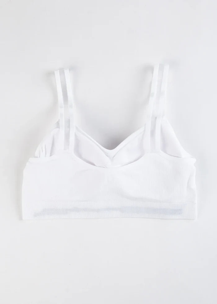 Sheer Strap Bralette in White - Madison's Niche