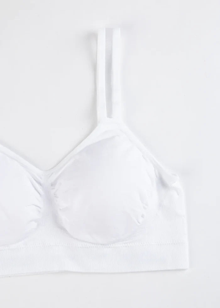 Sheer Strap Bralette in White - Madison's Niche