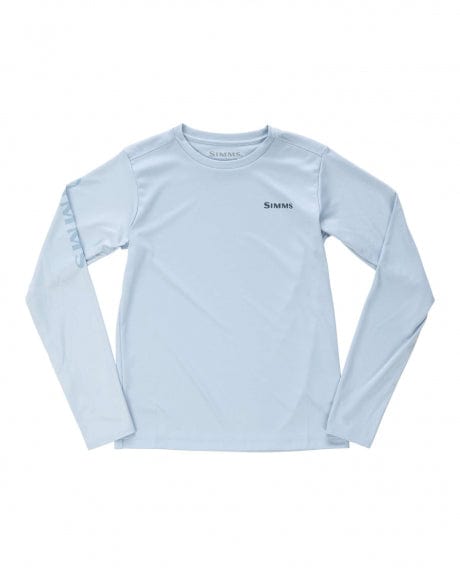 Simms Kids Solar Tech Crewneck Simms M / Steel Blue Youth Long Sleeve Tee Shirts Rivers and Glen Trading Co
