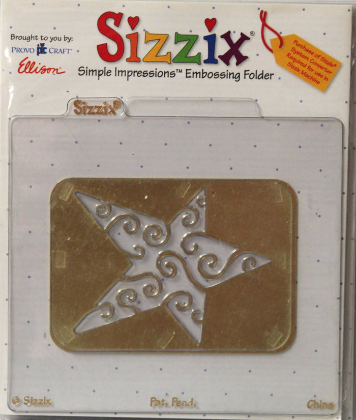 Sizzix Star #2 Simple Impressions Brass Stencil & Embossing Folder - SCRAPBOOKFARE