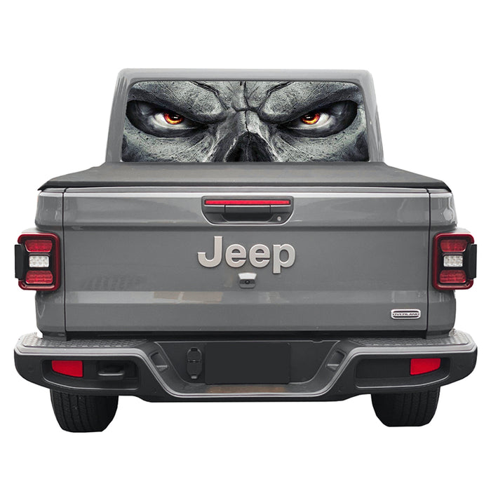 Skull Face Rear Window Decal