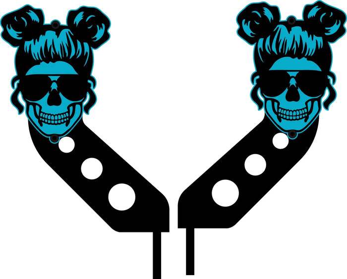 Skull Girl hinge mount side mirrors for Wrangler & Gladiator PPE Offroad