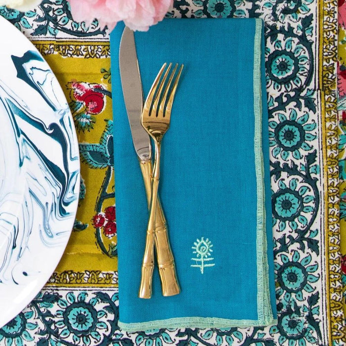 Sky + Mint Icon Linen Napkin