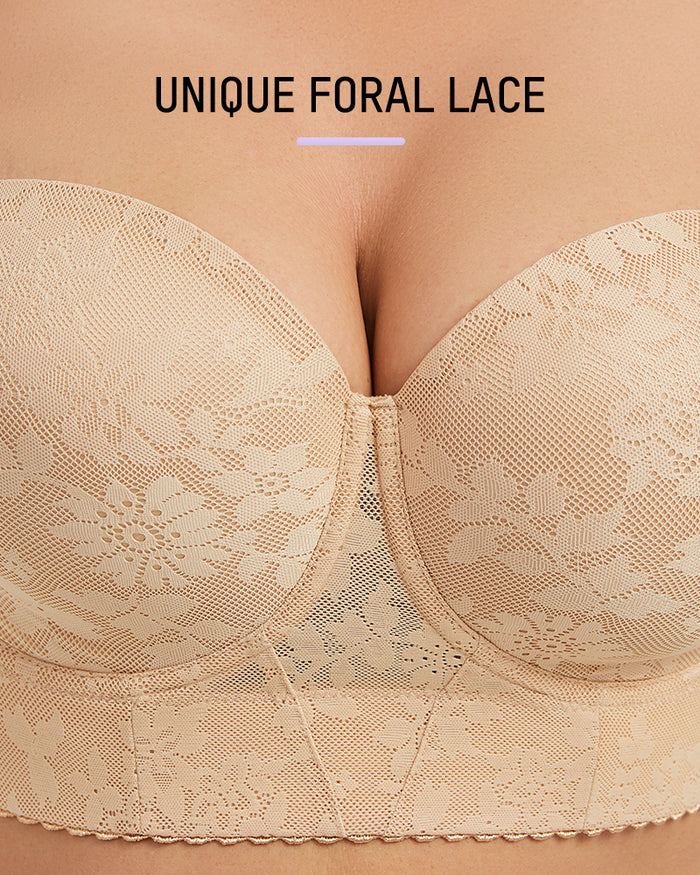 Smooth Lace Longline Strapless Underwire Bra