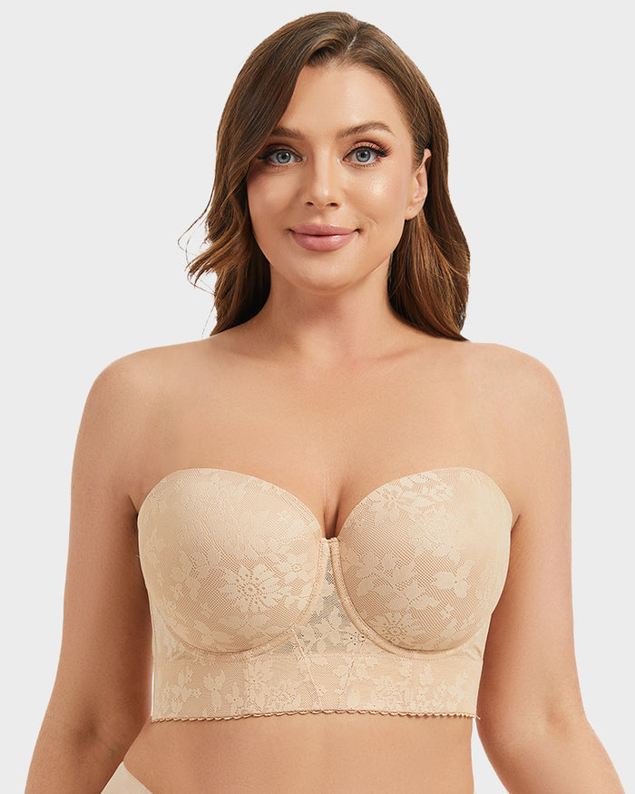 Smooth Lace Longline Strapless Underwire Bra