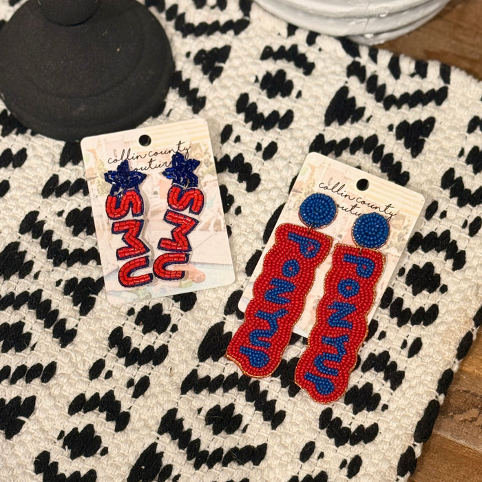 SMU Beaded Earrings