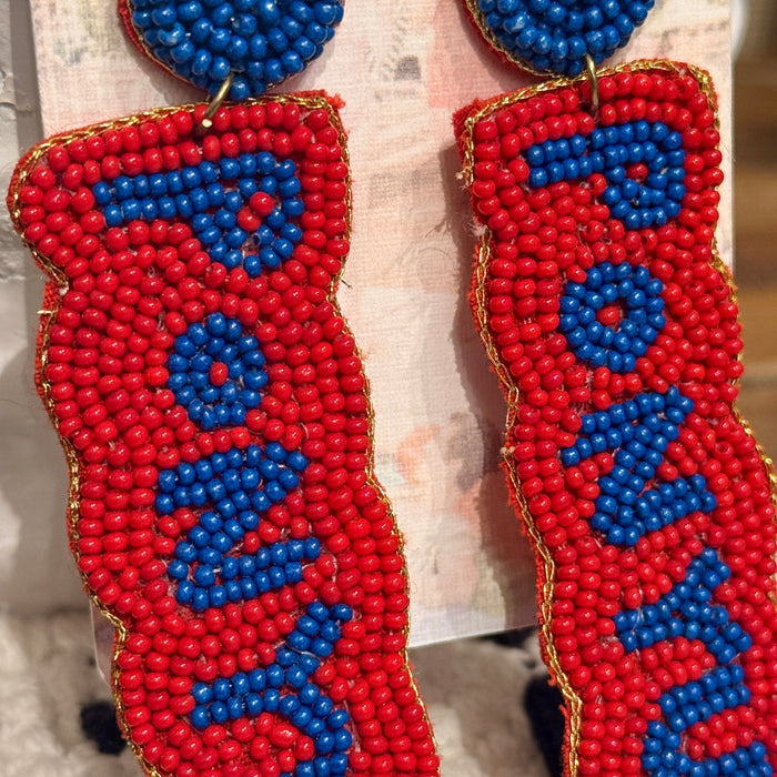 SMU Beaded Earrings