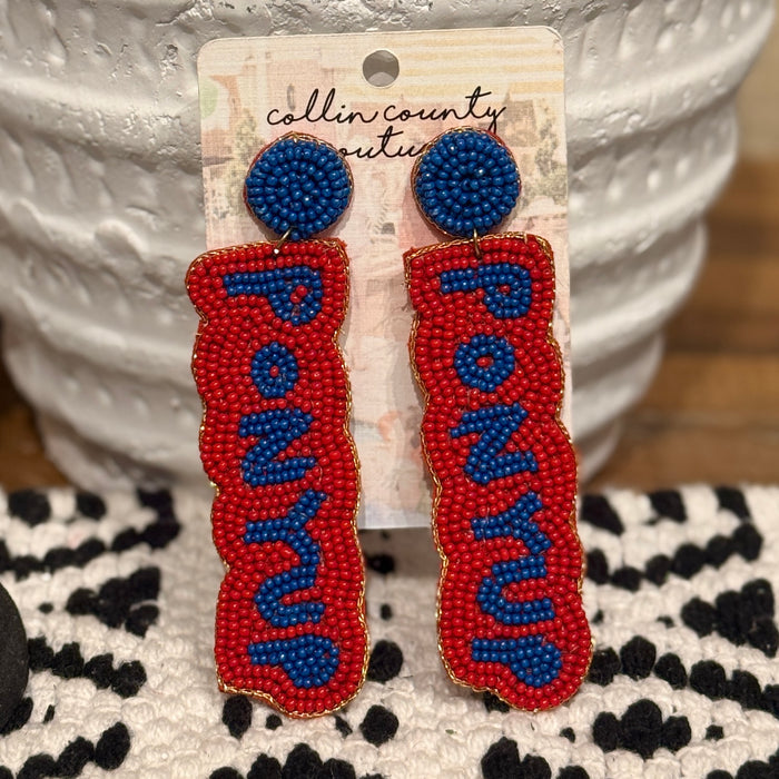 SMU Beaded Earrings