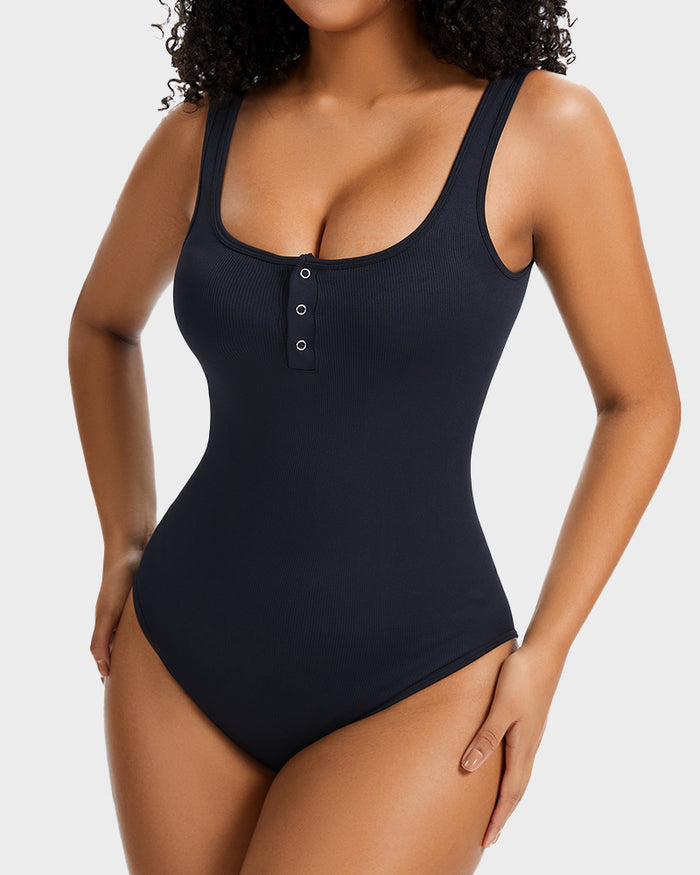 Snap Button Triangle Shaping Bodysuit