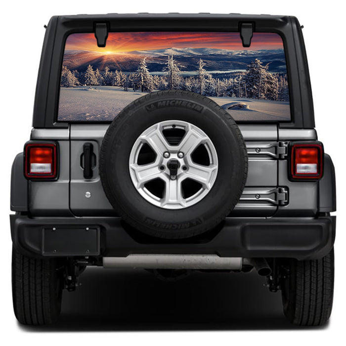 Snowy Hills Rear Window Decal