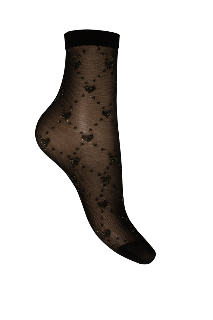 Sparkle Anklet socks with heart design