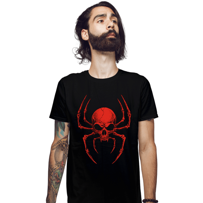 Daily_Deal_Shirts Fitted Shirts, Mens / Small / Black Spider Skull