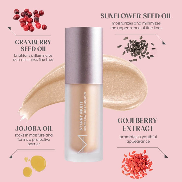 Starry Night Pearly - Glow Liquid Highlighter: For Medium Skin Tone (Nebula) - House Of Makeup
