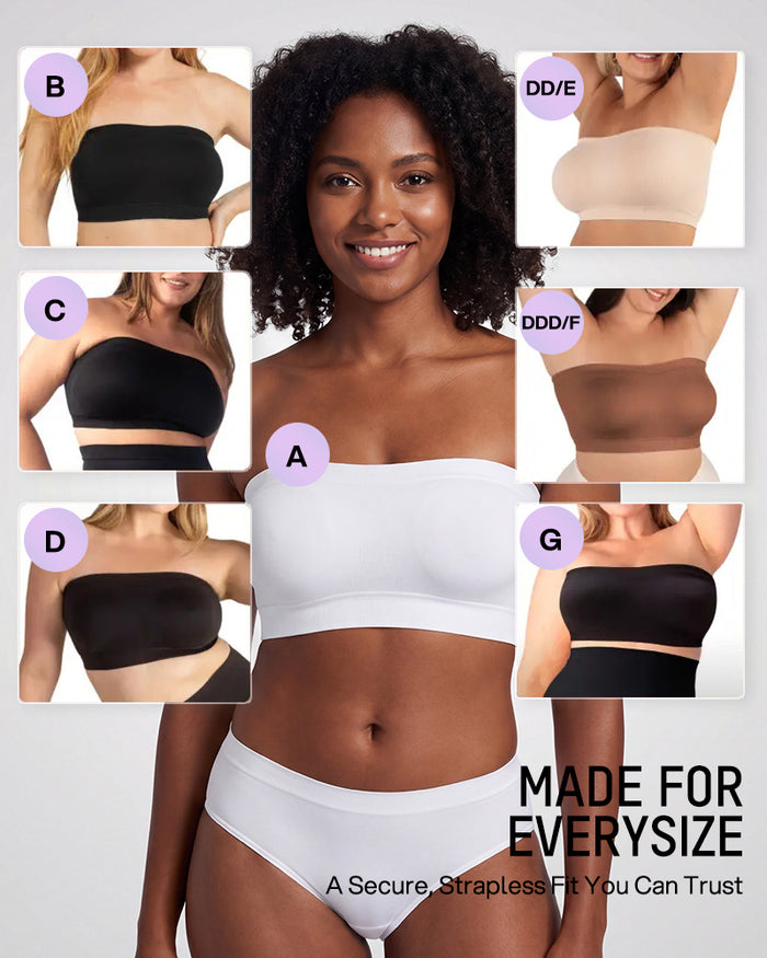 Stay‑Put Wireless Seamless Bandeau Bra