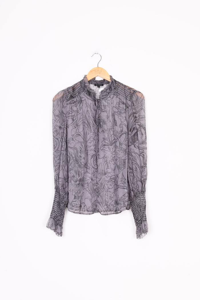 Storm Womens Grey Blouse Size 8