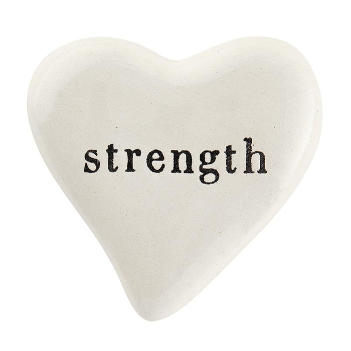 "Strength" Ceramic Heart - Madison's Niche