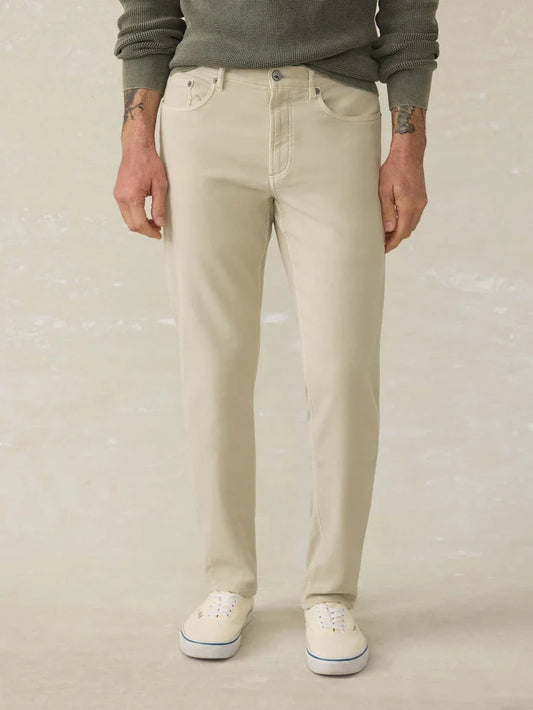 Stretch Terry 5-Pocket Pant in Stone - Madison's Niche