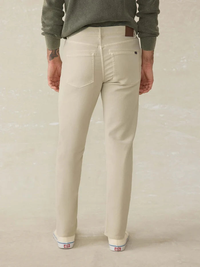Stretch Terry 5-Pocket Pant in Stone - Madison's Niche