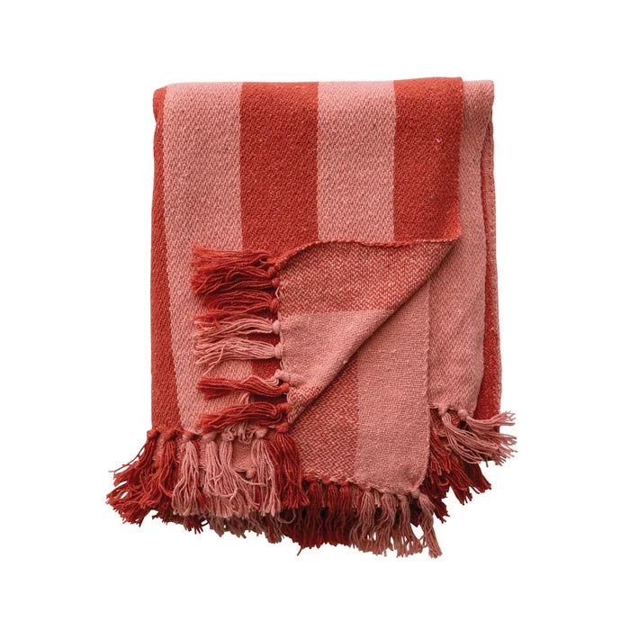 Striped Throw With Fringe - Madison's Niche