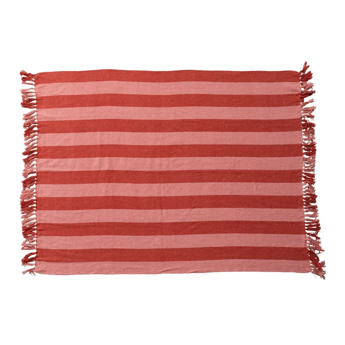 Striped Throw With Fringe - Madison's Niche