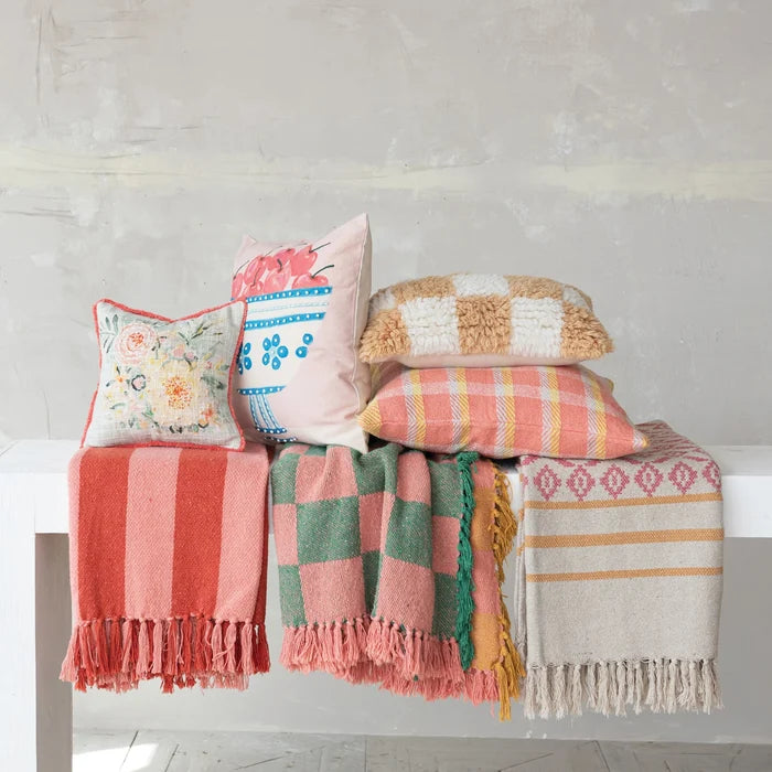 Checkered Throw With Fringe - Madison's Niche