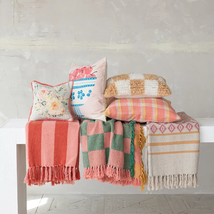 Checkered Throw With Fringe - Madison's Niche