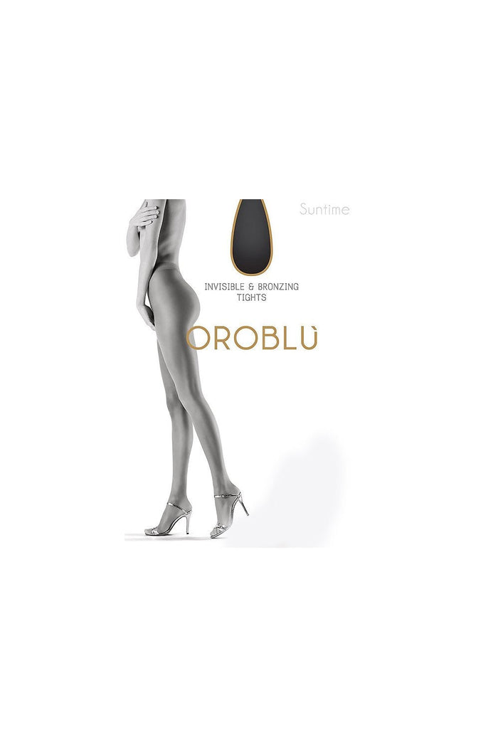 Suntime Bronzing Effect Tights By Oroblu showing product packge